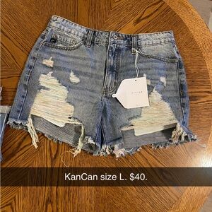 KanCan denim shorts new with tags. Size large